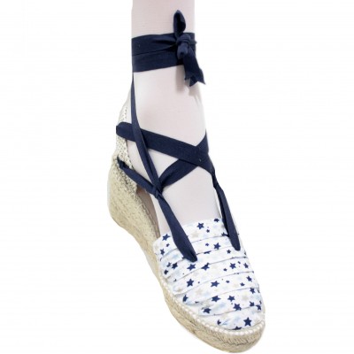 Espadrilles Wedge Blue Stars